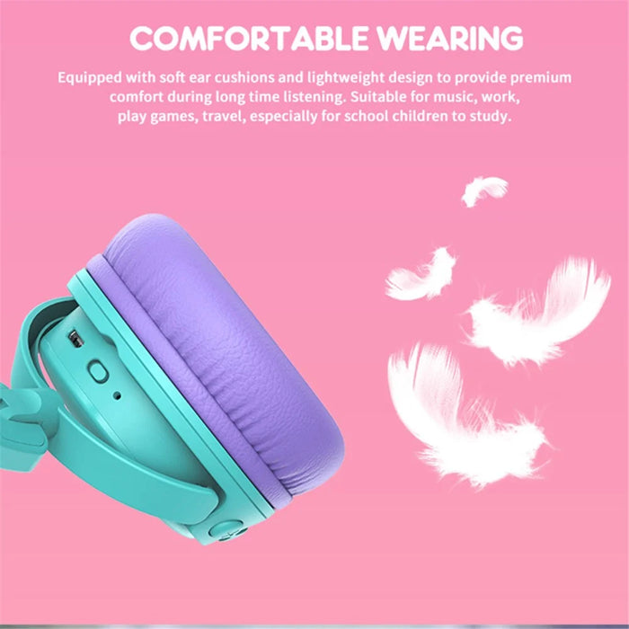 GORSUN GS-E62 Ear-Cover Children Bluetooth-compatible Headset Folding Headphones Wireless Earphones for Mobile Phone Tablet PC - Pink - 3