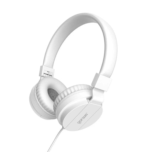 GORSUN GS-778 Over-ear Wired Headphone Stereo HiFi Sound Children Headset with 3.5mm AUX Plug - White - 1