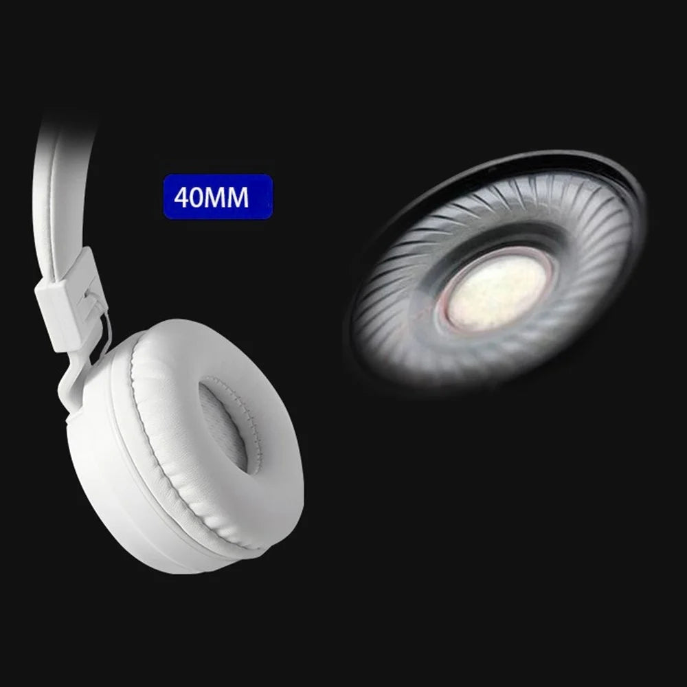 GORSUN GS-778 Over-ear Wired Headphone Stereo HiFi Sound Children Headset with 3.5mm AUX Plug - White - 5