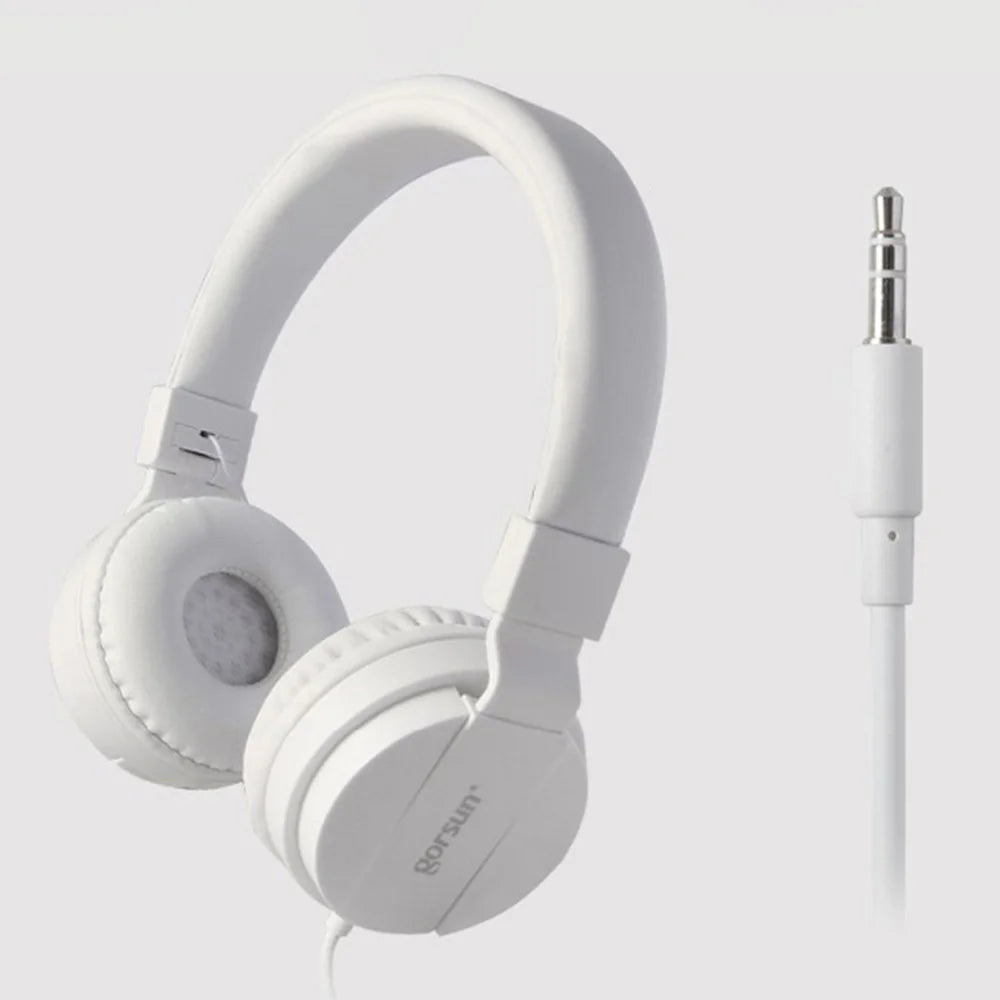 GORSUN GS-778 Over-ear Wired Headphone Stereo HiFi Sound Children Headset with 3.5mm AUX Plug - White - 6
