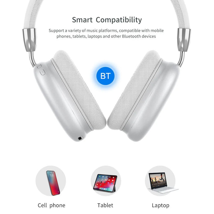 GORSUN E96 Folding Over-ear Headset Wireless Bluetooth-compatible Stereo Sound Sports Headphone - White - 3