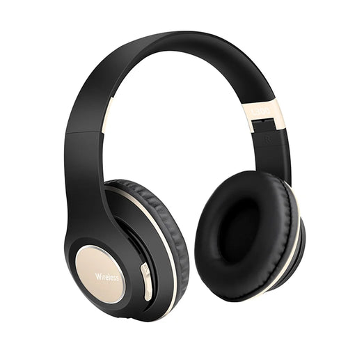 L300 Over-ear Wireless Headset Foldable Bluetooth-compatible 5.0 HiFi Stereo Sound Noise Cancelling Headphone - Gold - 1
