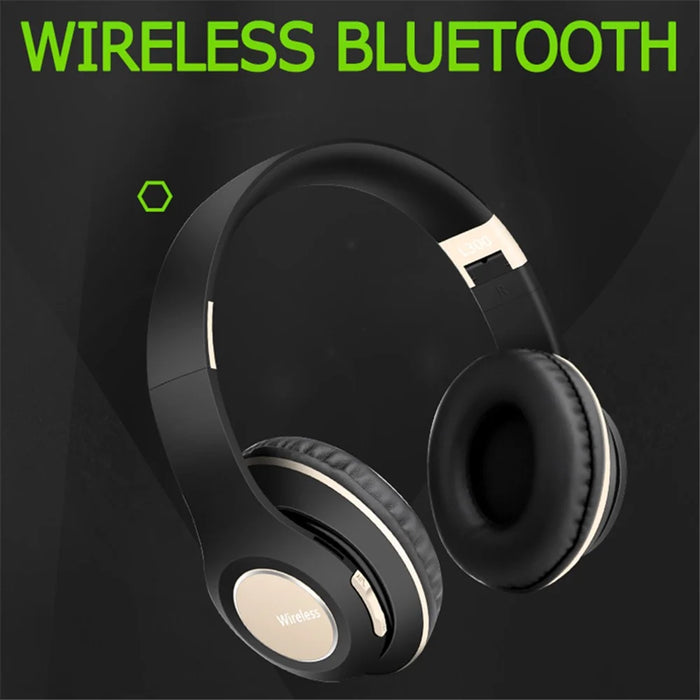 L300 Over-ear Wireless Headset Foldable Bluetooth-compatible 5.0 HiFi Stereo Sound Noise Cancelling Headphone - Gold - 2