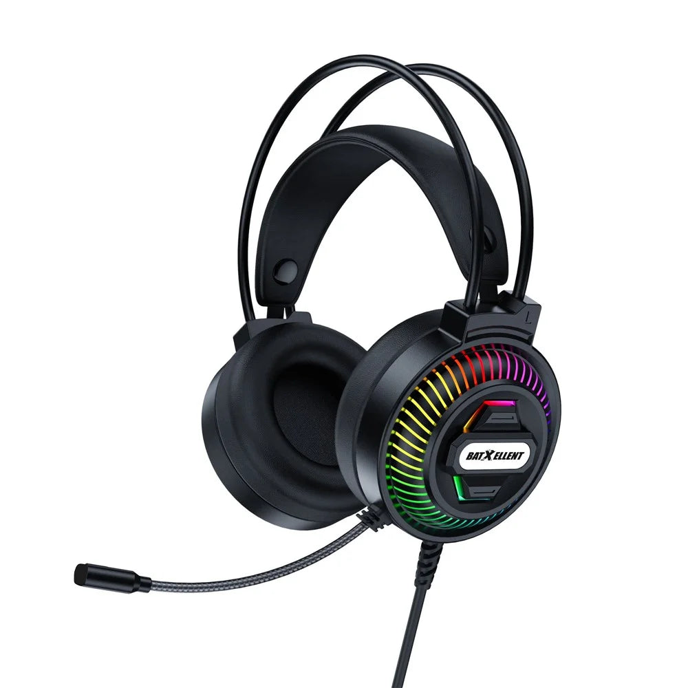 BATXELLENT H46 RGB Lighting Wired Headphone Gaming Headset with Microphone - Black - 1