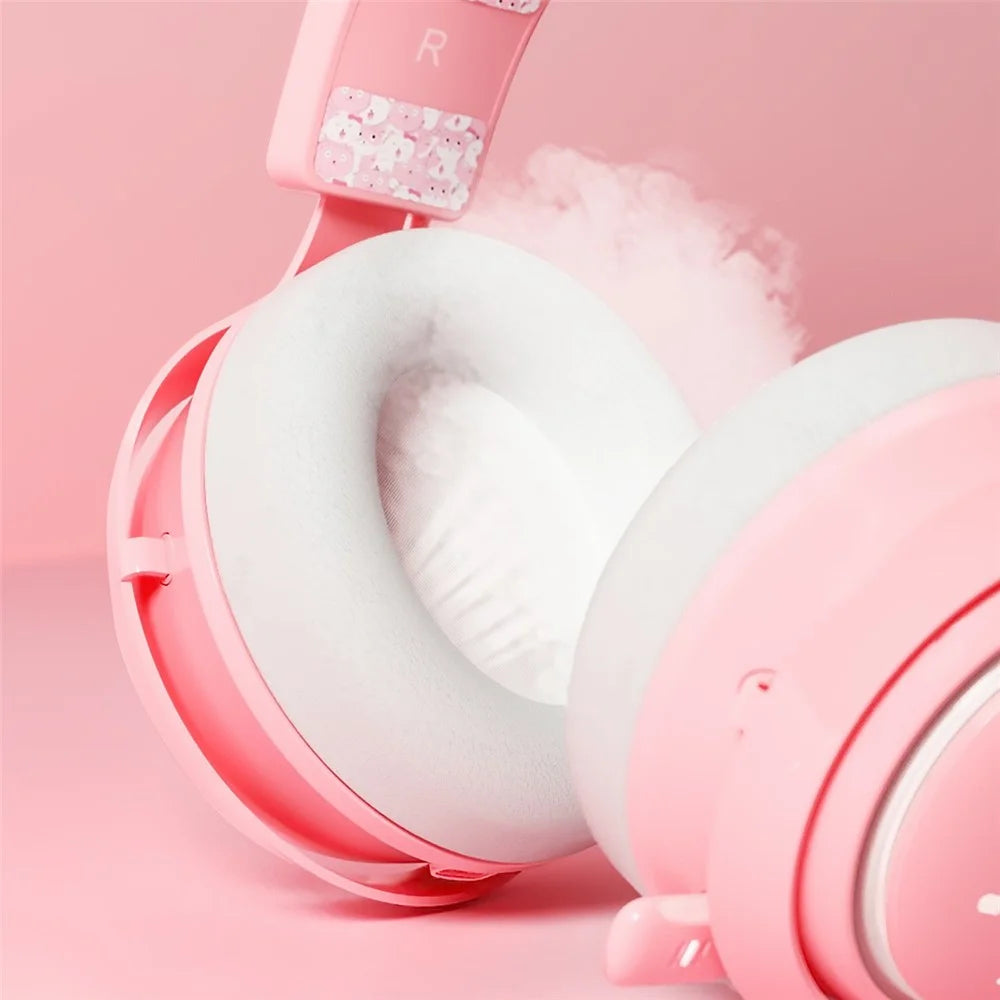 SOMIC GS510 Cute Cat Ear Design USB7.1 Wired Over-Ear E-sports Headphone RGB LED Light Music Gaming Headset - Pink - 6
