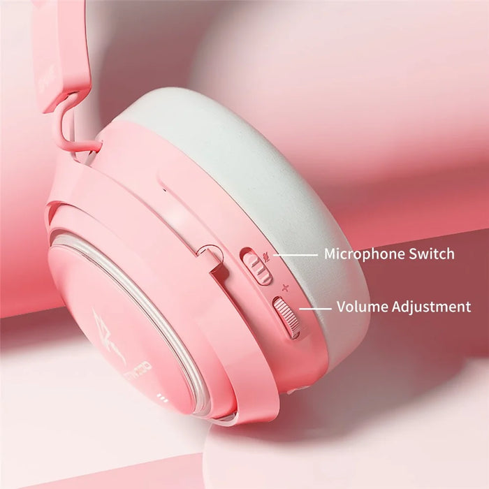 SOMIC GS510 2.4G Wireless Over-Ear E-sports Headphone Cute Cat Ear RGB LED Light Music Gaming Live Headset - Pink - 7
