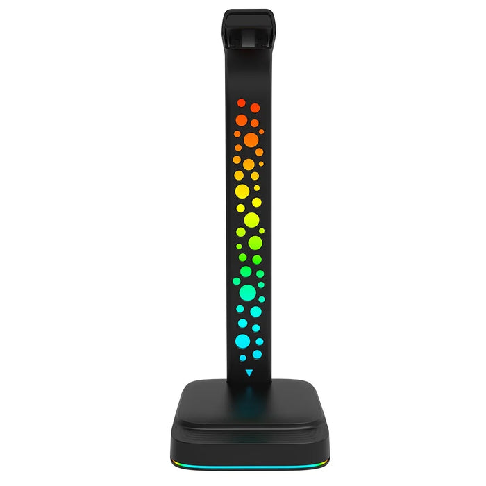 G2 RGB Headphone Stand Gaming Headset Holder Gaming Headset Desk Hook Hanger Mount with 2 USB Chargers and 9 Light Modes - 2