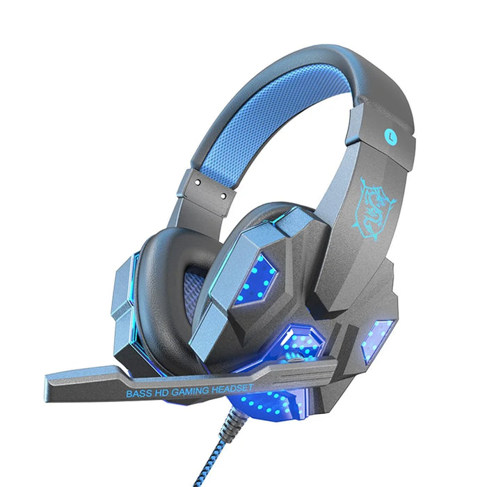 SOYTO SY830 Wired Headset Lightweight Gaming Headphone Computer Cell Phone Headset with USB Lighting - Blue - 2