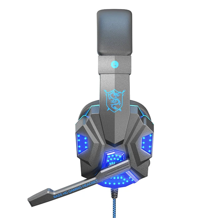 SOYTO SY830 Wired Headset Lightweight Gaming Headphone Computer Cell Phone Headset with USB Lighting - Blue - 3