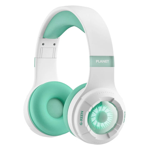 KE25 Wireless Bluetooth-compatible Headphone Over-Ear Music Headset RGB Stereo for Kids Boys Girls - Green - 1