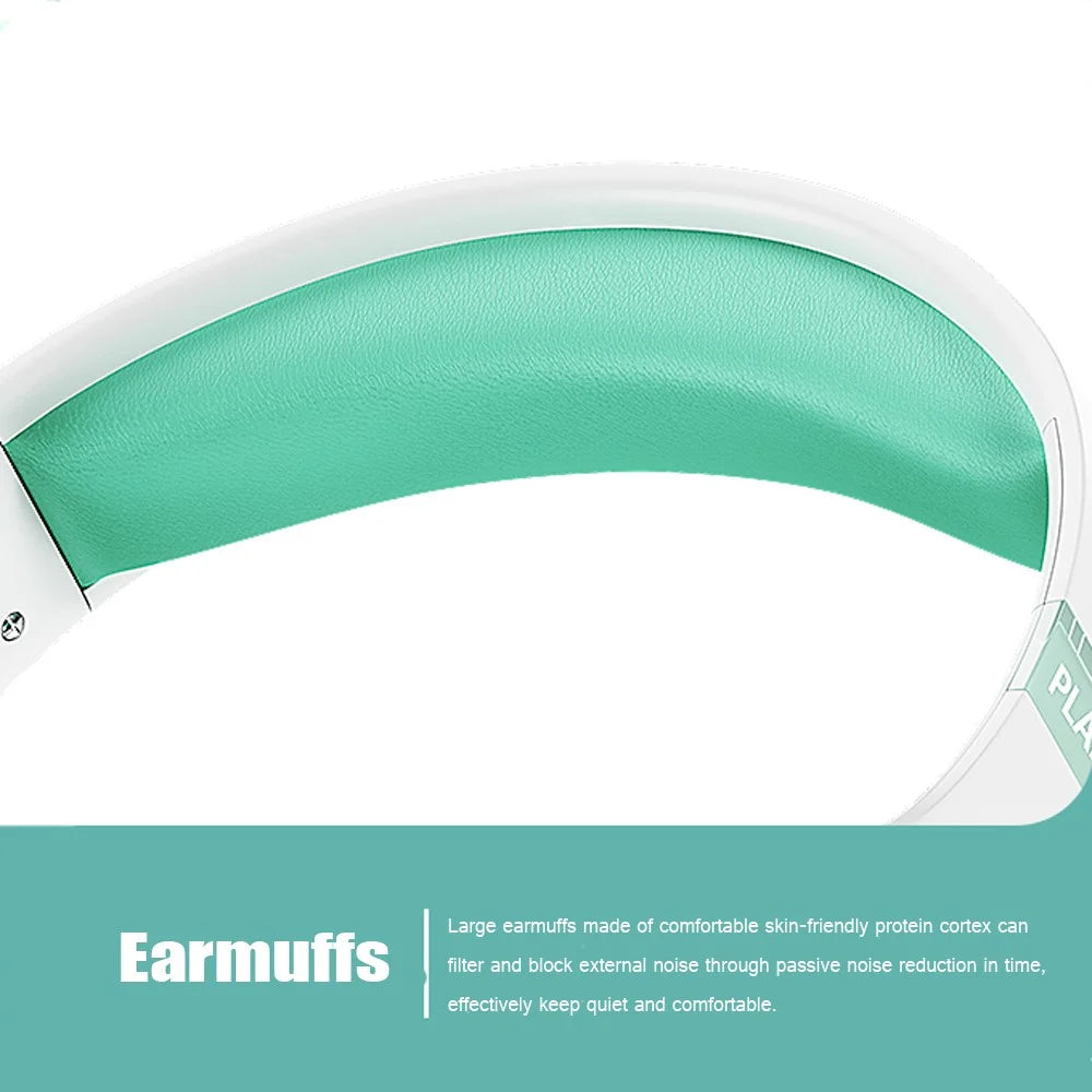 KE25 Wireless Bluetooth-compatible Headphone Over-Ear Music Headset RGB Stereo for Kids Boys Girls - Green - 7