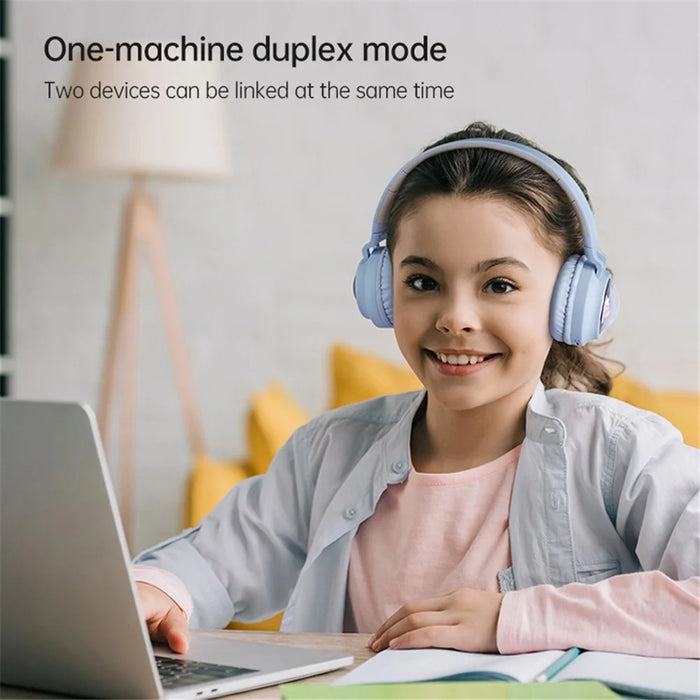 FINGERTIME Q1 BT5.3 Space Capsule Wireless Headset with Breathing Light Bluetooth-compatible Headphone for Kids - Pink - 5