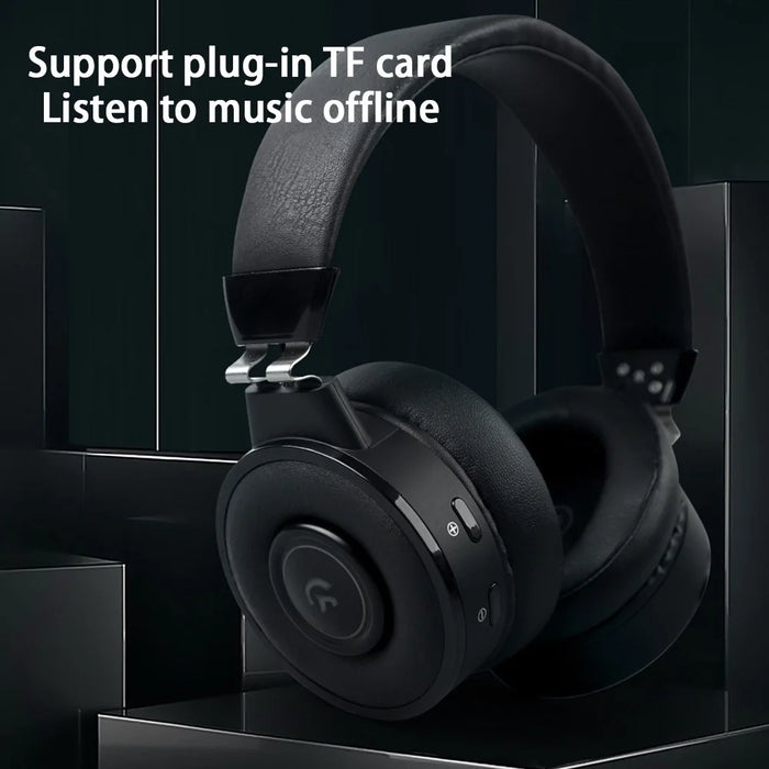 FINGERTIME Wireless Gaming Headset with RGB Light, Bluetooth-compatible Headset Retractable Over-Ear Headphone with Mic - 6
