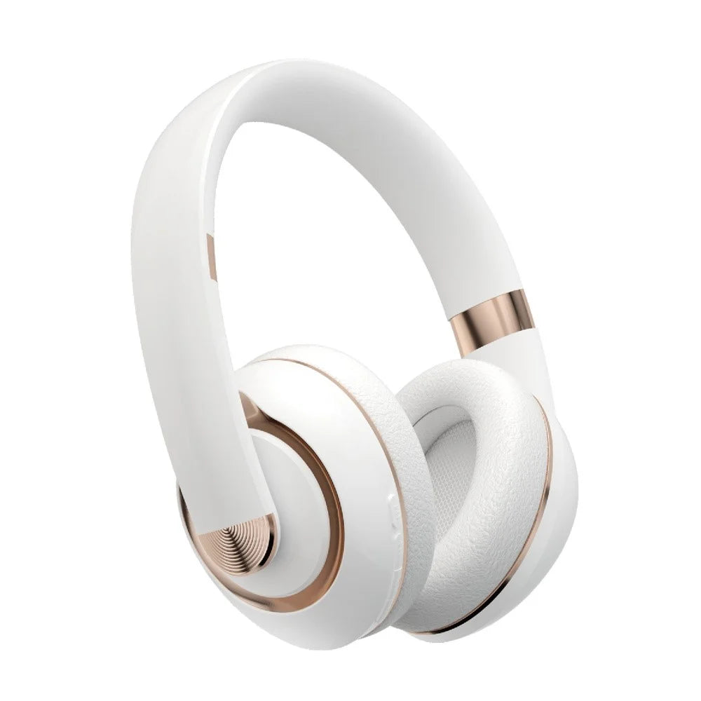 KE22 Wireless Bluetooth-compatible Headphone HiFi Stereo Sound Headset Foldable Headband Brass Earphone with Built-in Microphone - White - 1