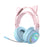 T25 Cute Cat Ears Headphones RGB Lighting Bluetooth-compatible Wireless Headset with  Detachable Mic - Blue / Pink - 1
