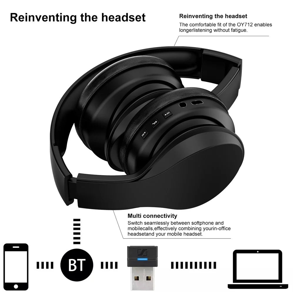 OY712 Over-ear Wireless Bluetooth-compatible Headset Built-in Microphone Gaming Music Headphone - 3