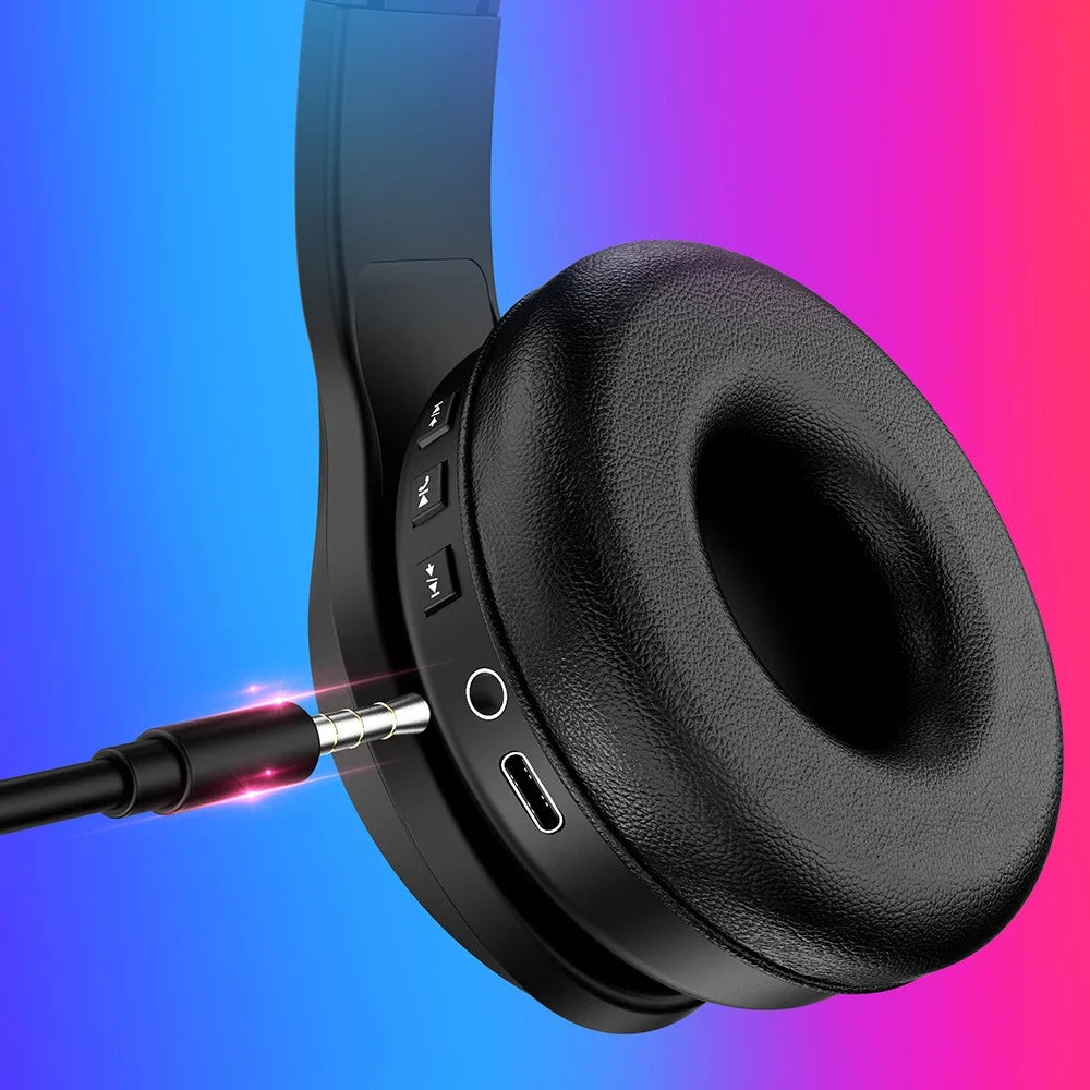 OY712 Over-ear Wireless Bluetooth-compatible Headset Built-in Microphone Gaming Music Headphone - 7