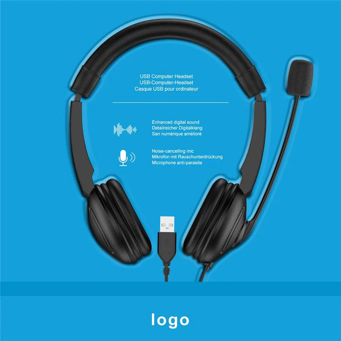 OY359 3.5mm / USB Jack 2-in-1 Computer Headset Noise Canceling PC Headphone with Controller - 7