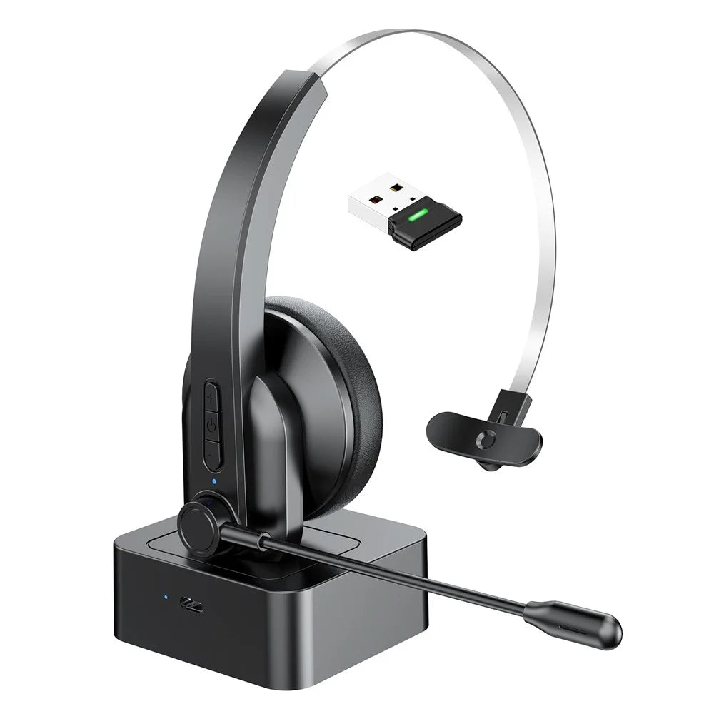 OY631 Bluetooth-compatible 5.3 Headset Customer Service Headphone with Mic Noise-Cancelling Wireless Headset for Truck Driver - 1