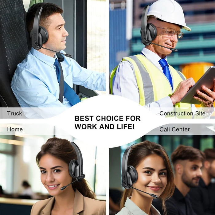 OY631 Bluetooth-compatible 5.3 Headset Customer Service Headphone with Mic Noise-Cancelling Wireless Headset for Truck Driver - 5