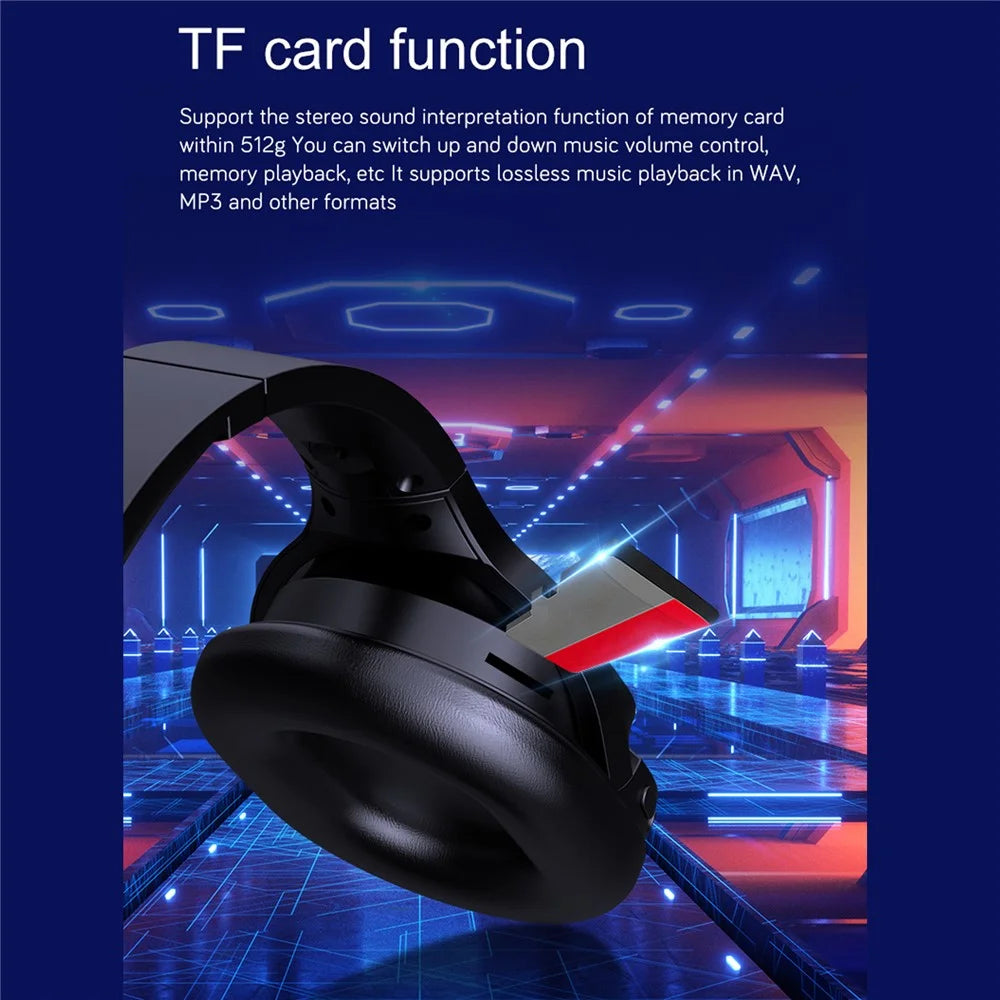 OY713 Over Ear Headset Bluetooth-compatible Headphones with Mic Support Earphone Monitor / AUX IN / TF Card - 3