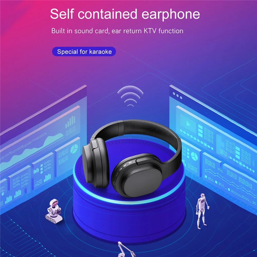 OY713 Over Ear Headset Bluetooth-compatible Headphones with Mic Support Earphone Monitor / AUX IN / TF Card - 4