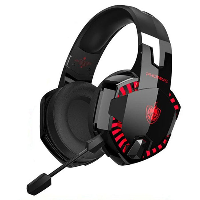 KOTION EACH G2000PRO Bluetooth-compatible 5.2 Headset Over-Ear HiFi Stereo Wireless Wired Gaming Headphone - Black+Red - 1