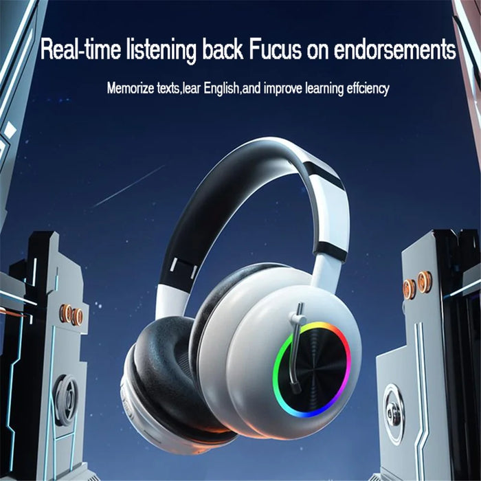 KE-29 Over-ear Wireless Bluetooth-compatible Headset RGB Light Gaming Music Headphone with Microphone - Black - 2