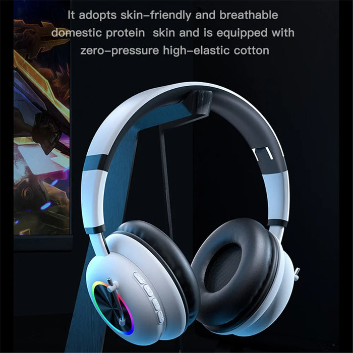 KE-29 Over-ear Wireless Bluetooth-compatible Headset RGB Light Gaming Music Headphone with Microphone - Black - 6