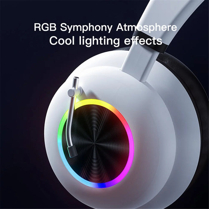 KE-29 Over-ear Wireless Bluetooth-compatible Headset RGB Light Gaming Music Headphone with Microphone - Black - 7