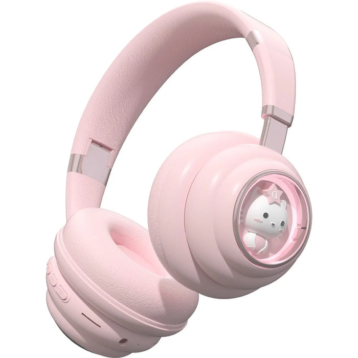 KE-30 Cat Space Capsule Design Wireless Headset RGB Colorful Light Gaming Bluetooth-compatible Headphone - Pink - 1