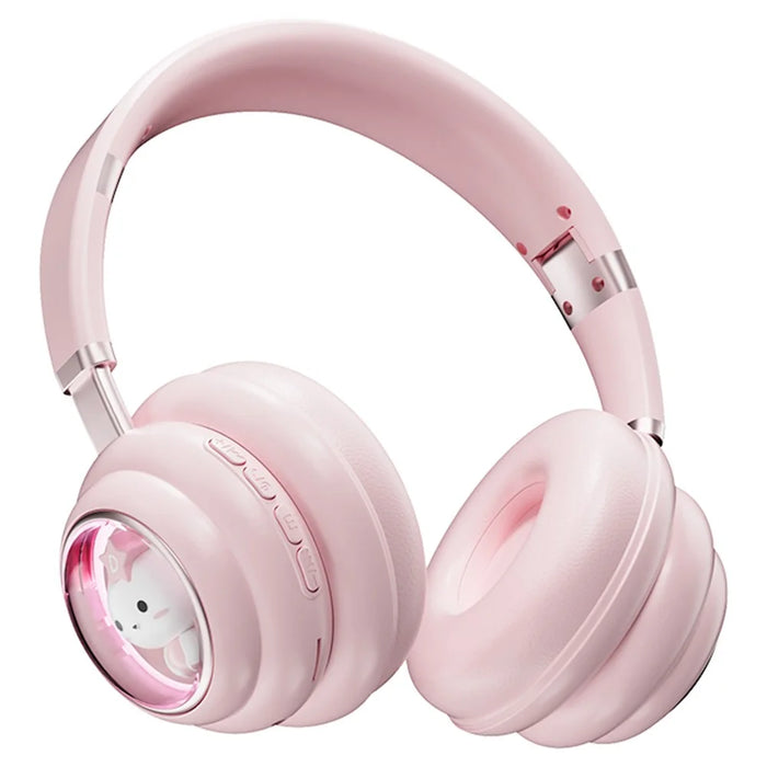 KE-30 Cat Space Capsule Design Wireless Headset RGB Colorful Light Gaming Bluetooth-compatible Headphone - Pink - 2