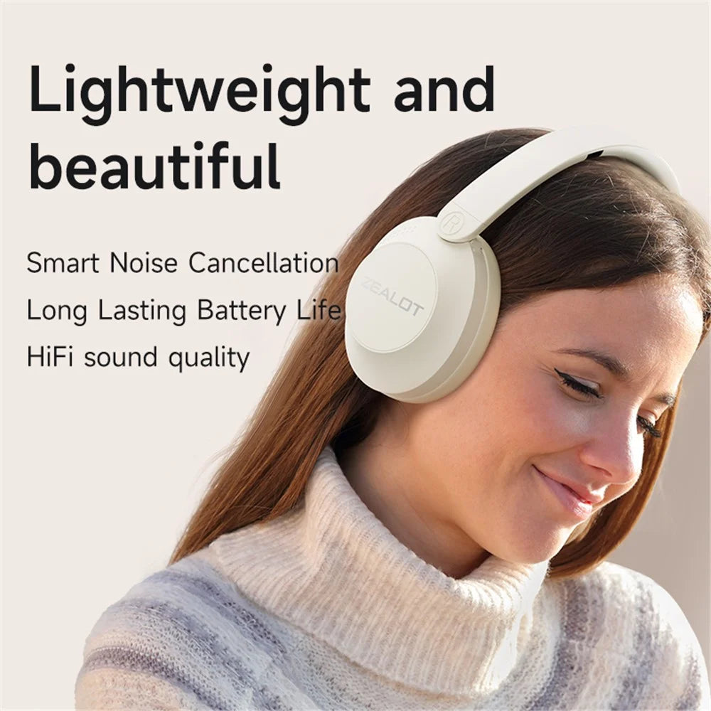 ZEALOT B38 Sports Wireless Bluetooth-compatible Headset Head-Mounted Noise Reduction Folding Headphone - White - 5