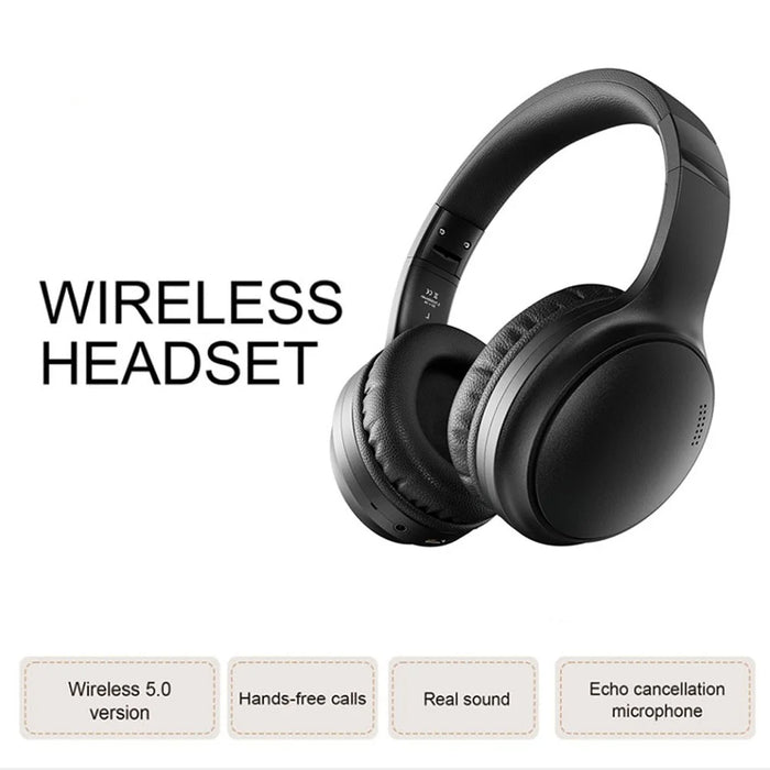 BT037 Bluetooth-compatible Noise Cancelling Headphones Over Ear ANC Wireless Deep Bass Headset - Black - 3