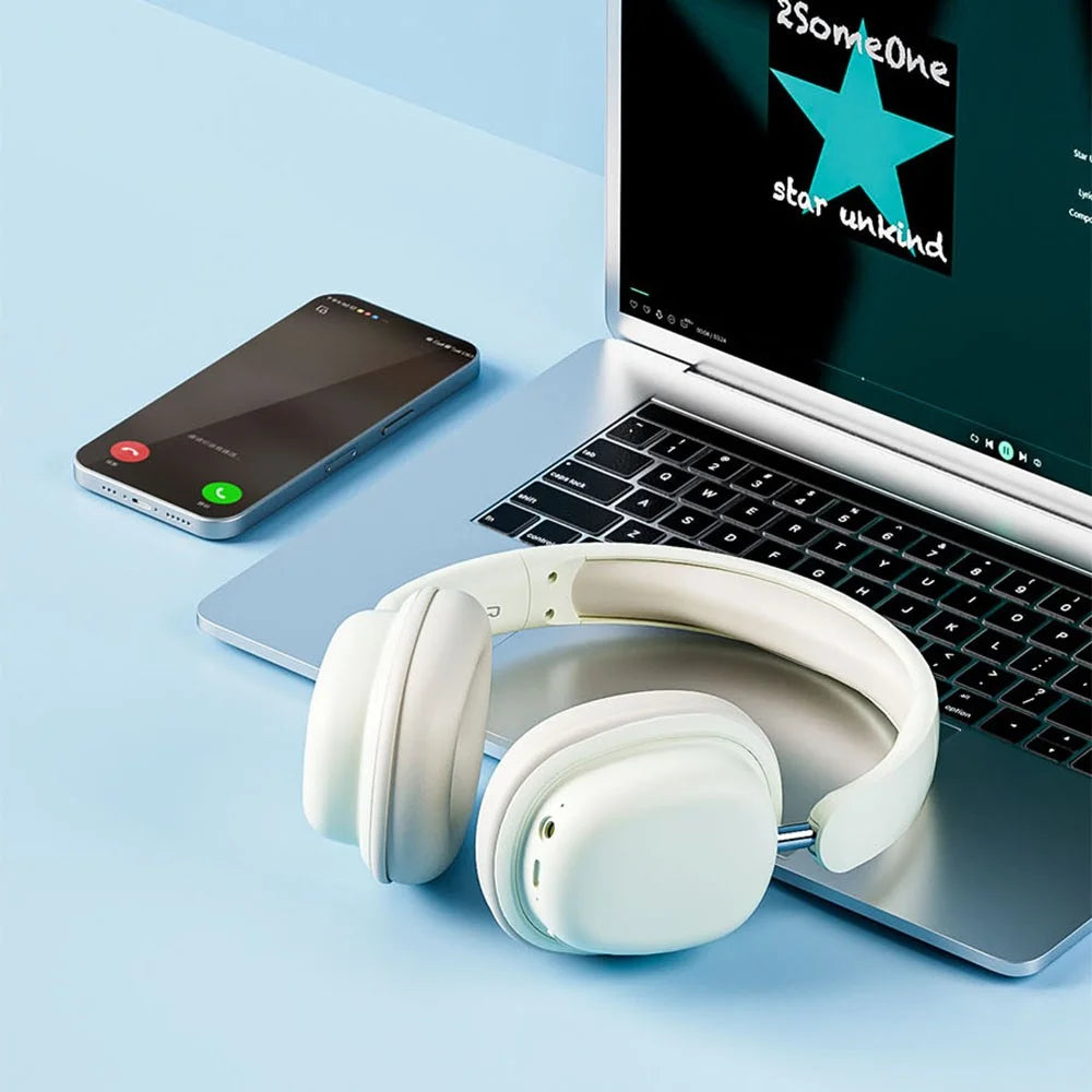 SY-T1 Over-Ear Bluetooth-compatible Headset Foldable Gaming Headphones with Plug-in ENC Microphone - Khaki - 6