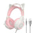 G35 Detachable Cat Ears PC Gaming Headset Wired Over-ear Headphones with Mic - Pink - 1