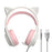 G35 Detachable Cat Ears PC Gaming Headset Wired Over-ear Headphones with Mic - Pink - 2