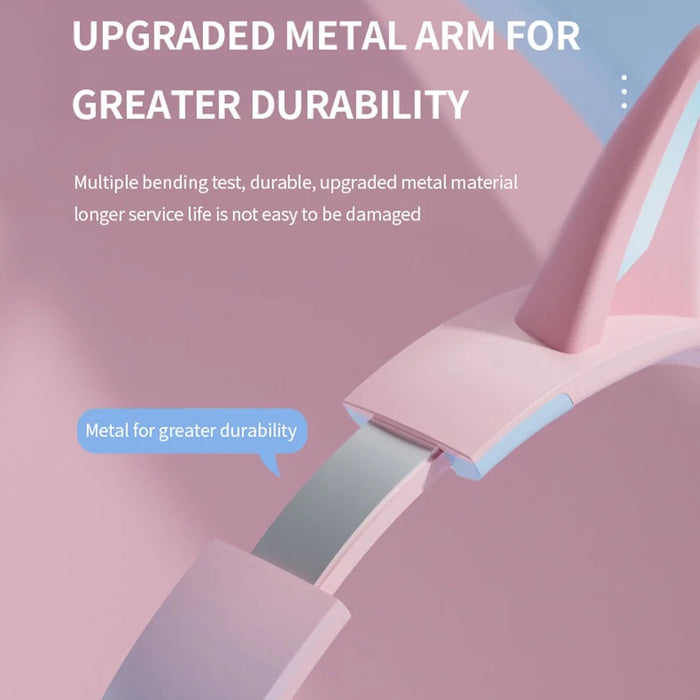 BT612 Headphones with Cat Ears Gradient Bluetooth-compatible Gaming Headset with RGB Light - Pink - 4