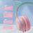 BT612 Headphones with Cat Ears Gradient Bluetooth-compatible Gaming Headset with RGB Light - Pink - 6