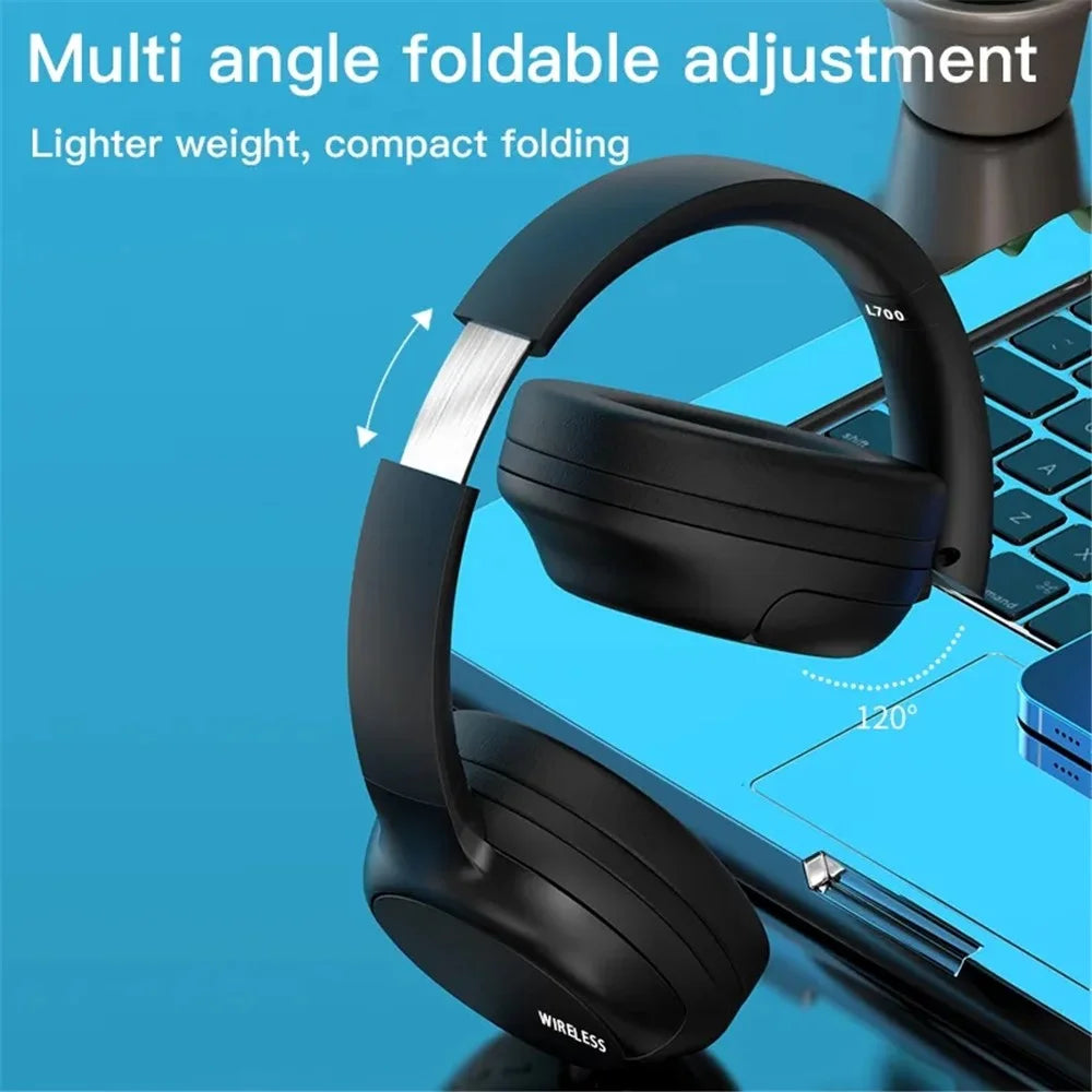 L700 Bluetooth-compatible Headphone Over Ear Music Wireless Headset HiFi Stereo Bass Sound Sports Earphone - Black - 7