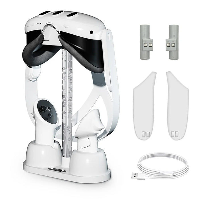 HBV-463 For Meta Oculus Quest 3 RGB VR Headset Charging Station Display Stand Base Controller Storage Holder - 1