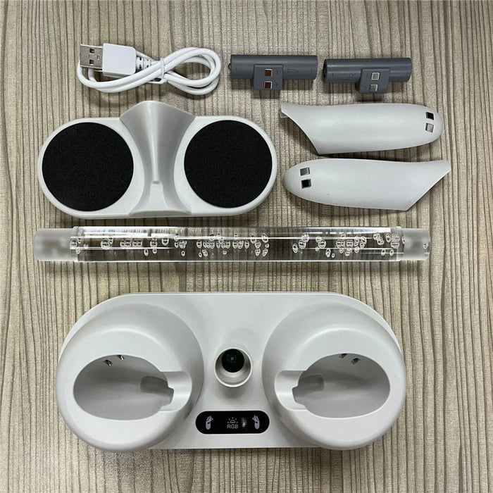 HBV-463 For Meta Oculus Quest 3 RGB VR Headset Charging Station Display Stand Base Controller Storage Holder - 6