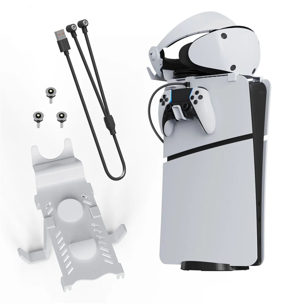 JYS P5171 For PS5 / PS5 Slim Host Universal Top Stand VR Helmet Handle Charging Storage Rack - 1