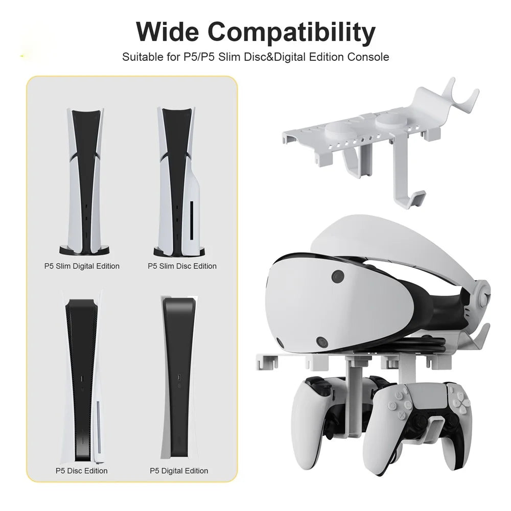 JYS P5171 For PS5 / PS5 Slim Host Universal Top Stand VR Helmet Handle Charging Storage Rack - 2