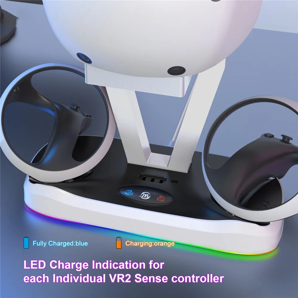 JYS P5155 For PS VR2 Charging Stand with Display Light Handle Charging Base with Glasses Holder - 5
