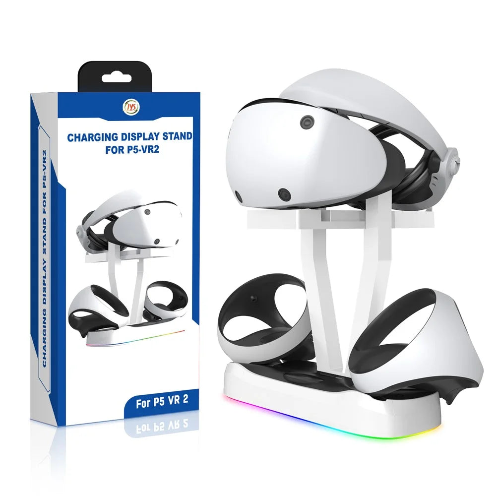 JYS P5155 For PS VR2 Charging Stand with Display Light Handle Charging Base with Glasses Holder - 7