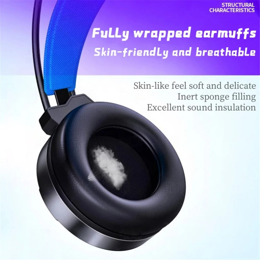 YINDIAO Q3 LED Lighting Gaming Headset E-sports USB + Dual 3.5mm AUX Wired Headphone - Black - 3