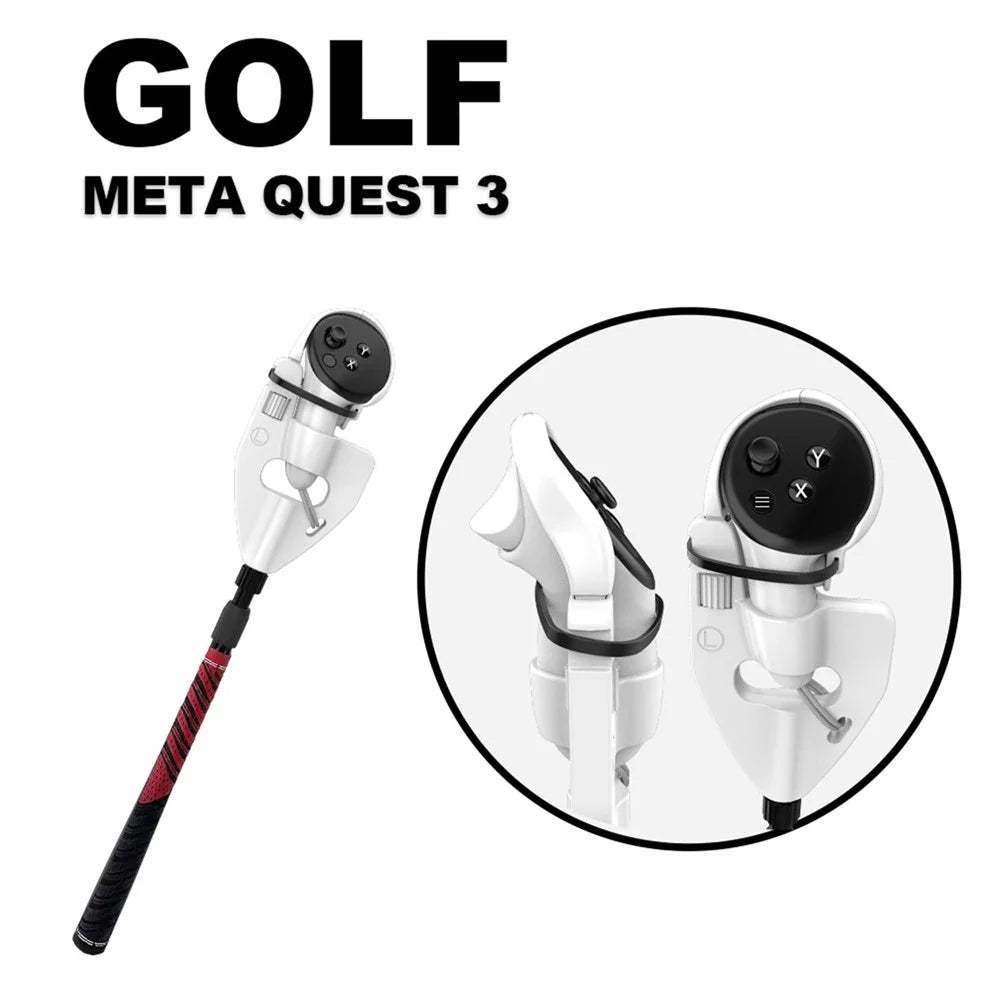WOLMTT For Meta Quest 3 VR Golf Club Controller Ergonomic Grip Stick Handle - Black - 2