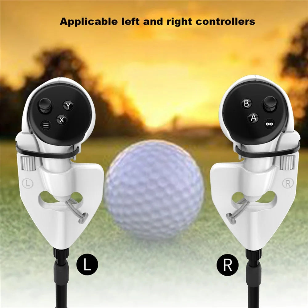 WOLMTT For Meta Quest 3 VR Golf Club Controller Ergonomic Grip Stick Handle - Black - 3