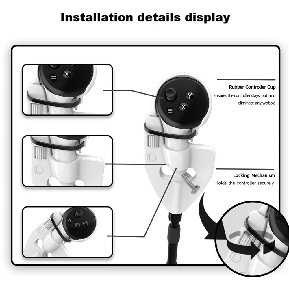 WOLMTT For Meta Quest 3 VR Golf Club Controller Ergonomic Grip Stick Handle - Black - 5